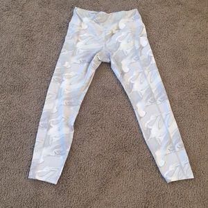 White and grey womens leggings